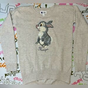 Gap Disney Sweater L 10 11 Girls Sequin Thumper Bambi Girls Size Large Kids